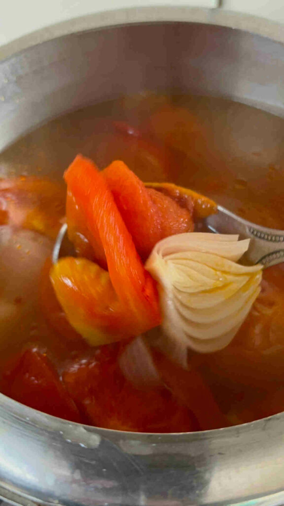 boiled potato tomato for soup