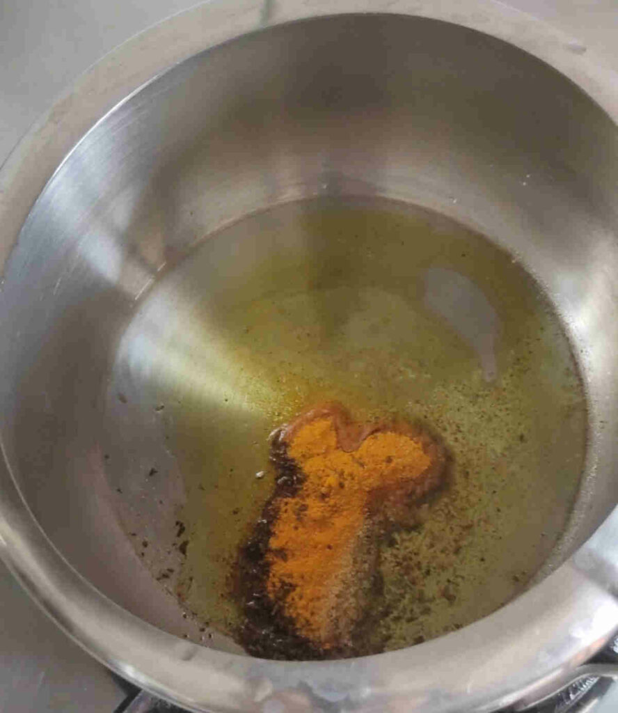 add ghee spices in pressure cooker for making moong dal soup