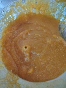 one lump of suji halwa Mango Kesari
