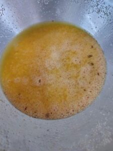 sauteed suji in ghee Mango kesari
