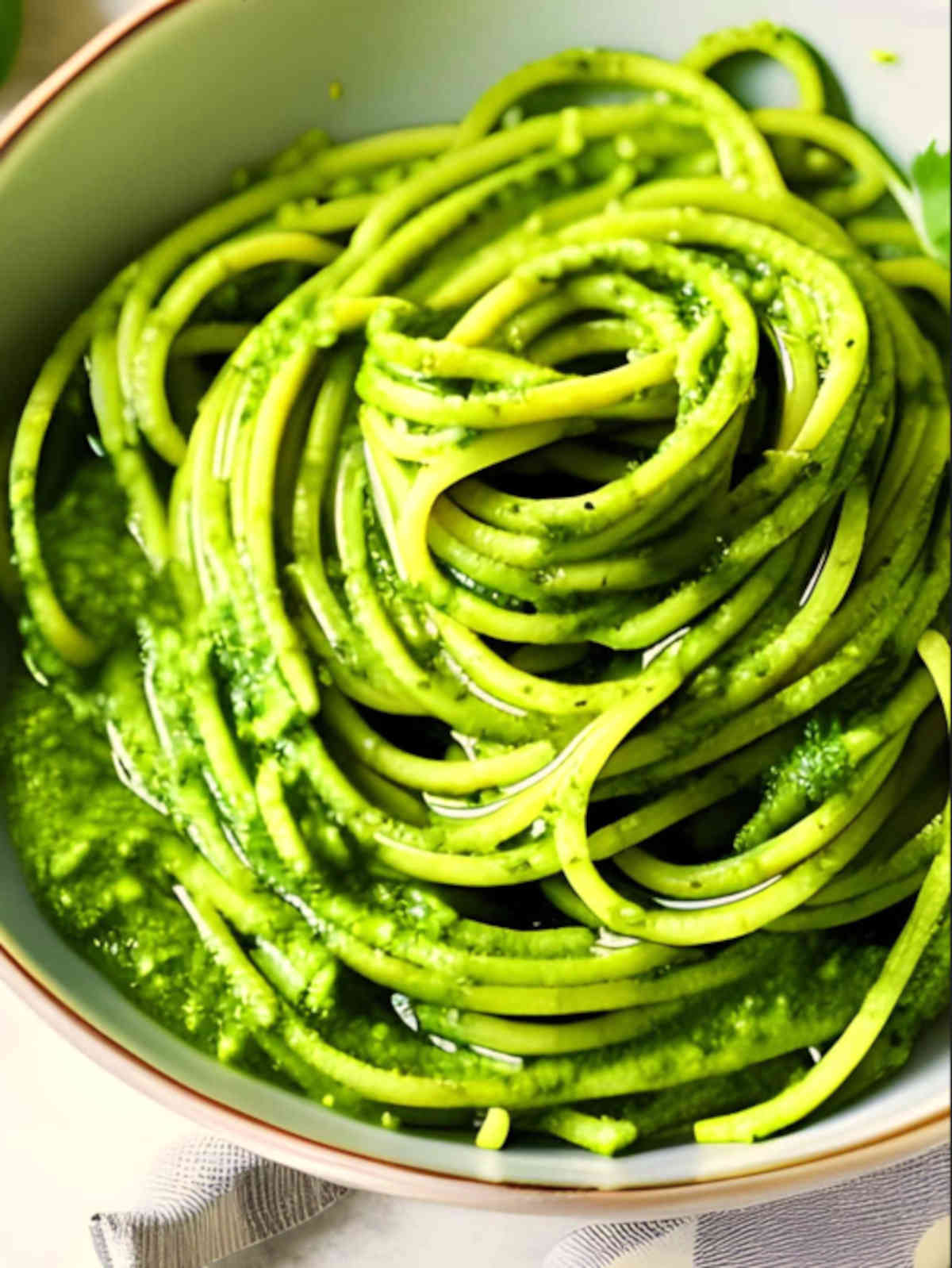vegan creamy spaghetti spinach pasta