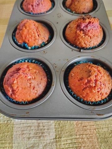Ready to be served beet muffins