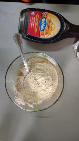 wheat flour in ragi pancake mixture