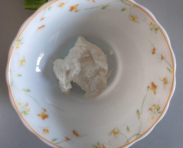 hung curd in bowl