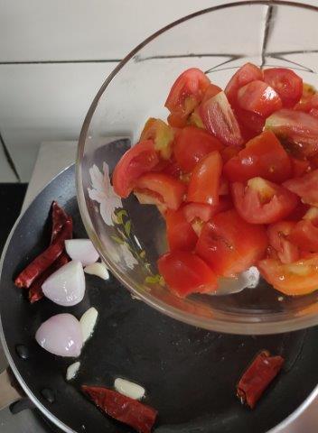 add tomatoes to onion garlic