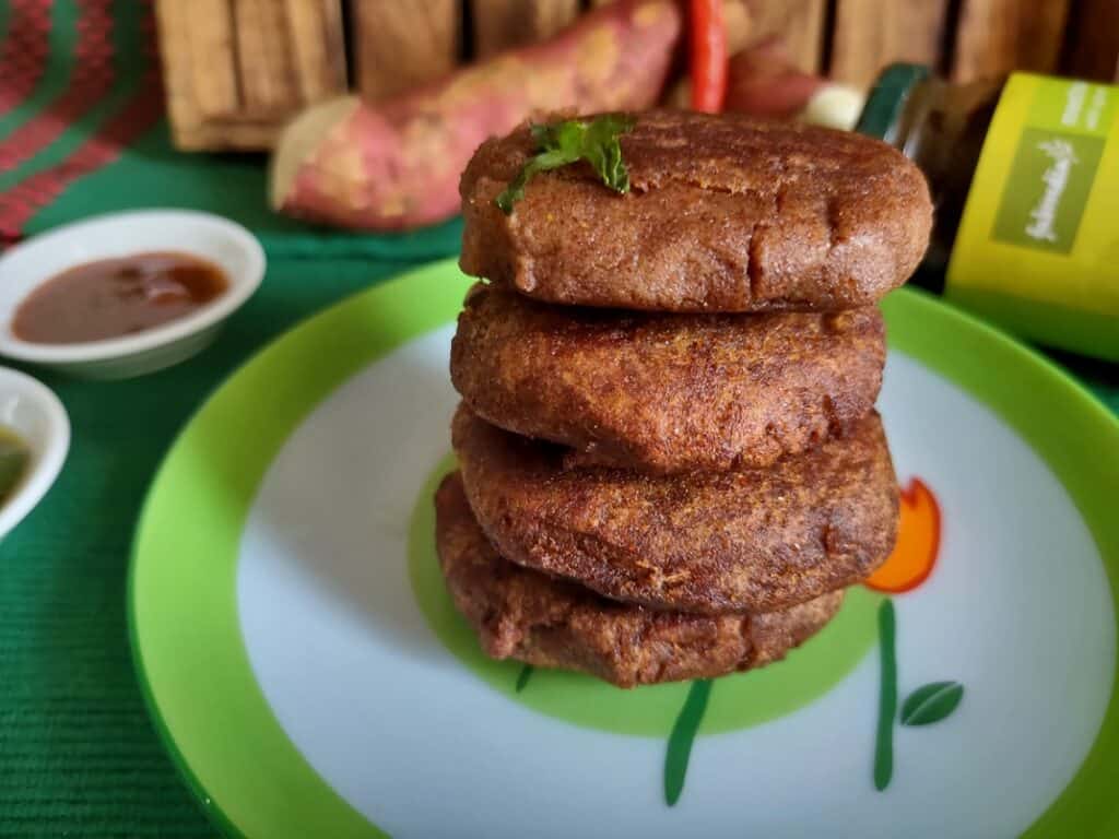 sweet potato tikki shakarkandi tikki recipe