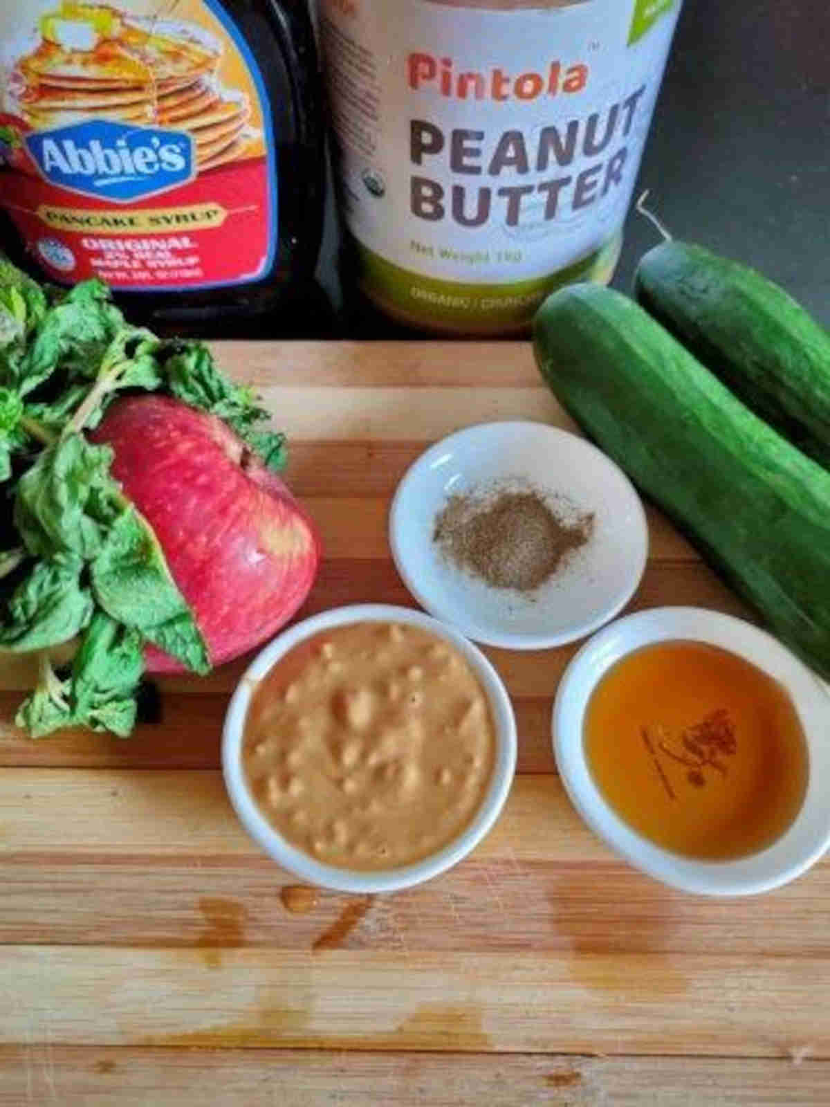ingredients for apple cucumber salad