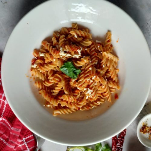 healthy gluten free vegan red pasta