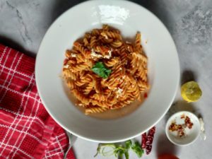 healthy gluten free vegan red pasta