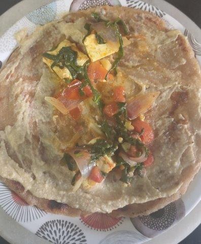 fill paratha with paneer mix