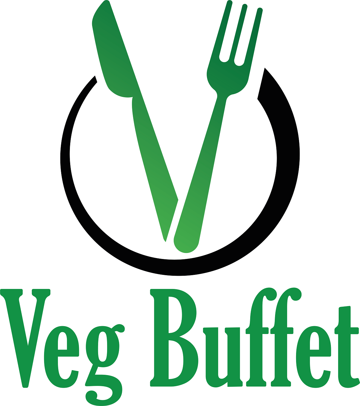 Vegetarian logo green food symbol label Royalty Free Vector