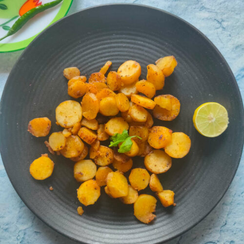crispy pan fried sweet potato
