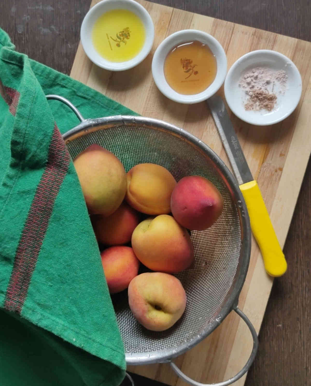 ingredients for air fryer grilled peaches