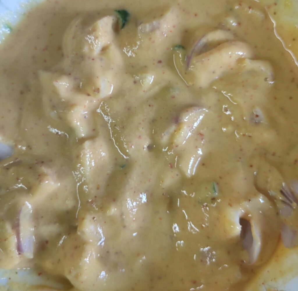 besan batter with onions