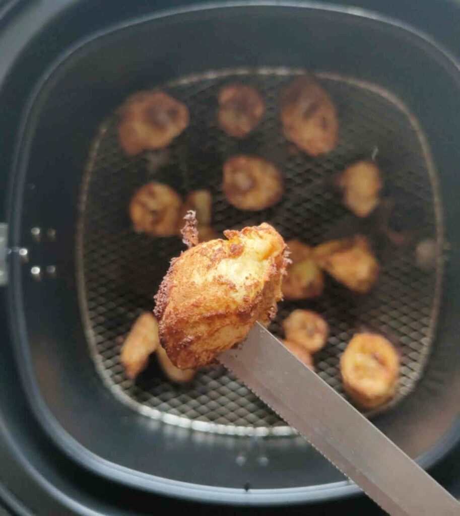 air fried bananas just out from air fryer