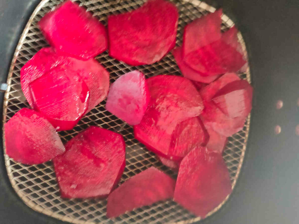 place round beet slices in air fryer