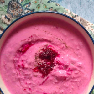 beetroot raita Indian dip