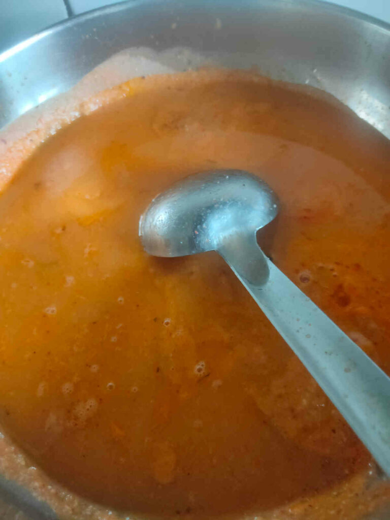 add stored water to make gravy