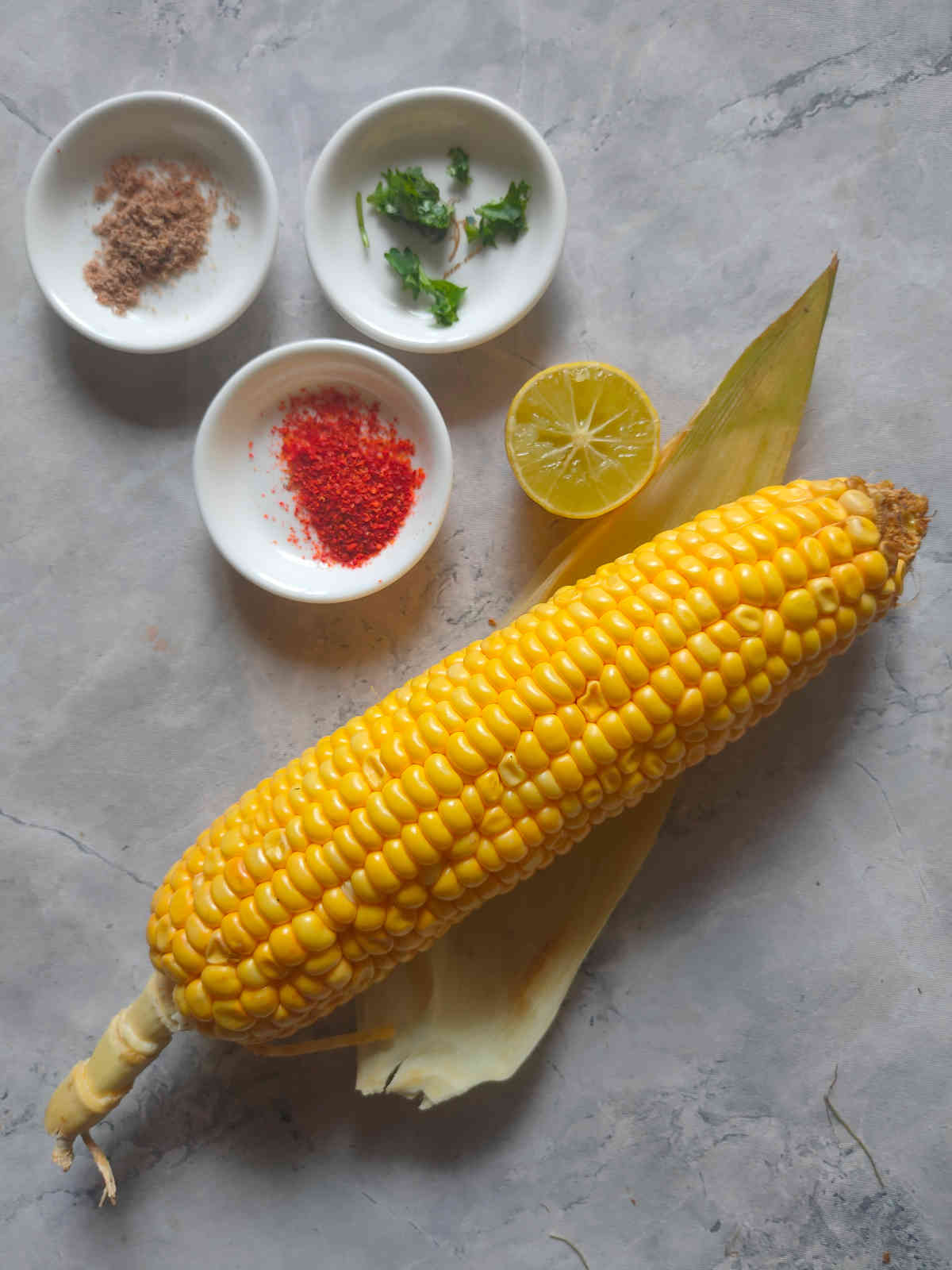 ingredients for the air fryer corn cob