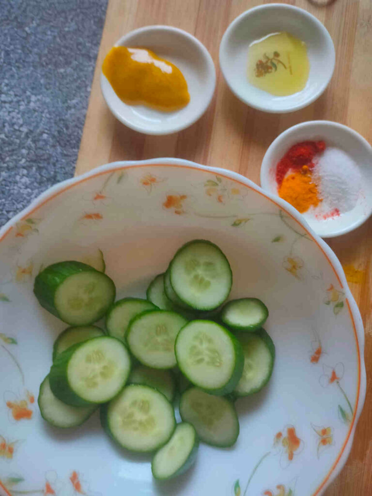 chopped cucumbers for air frying