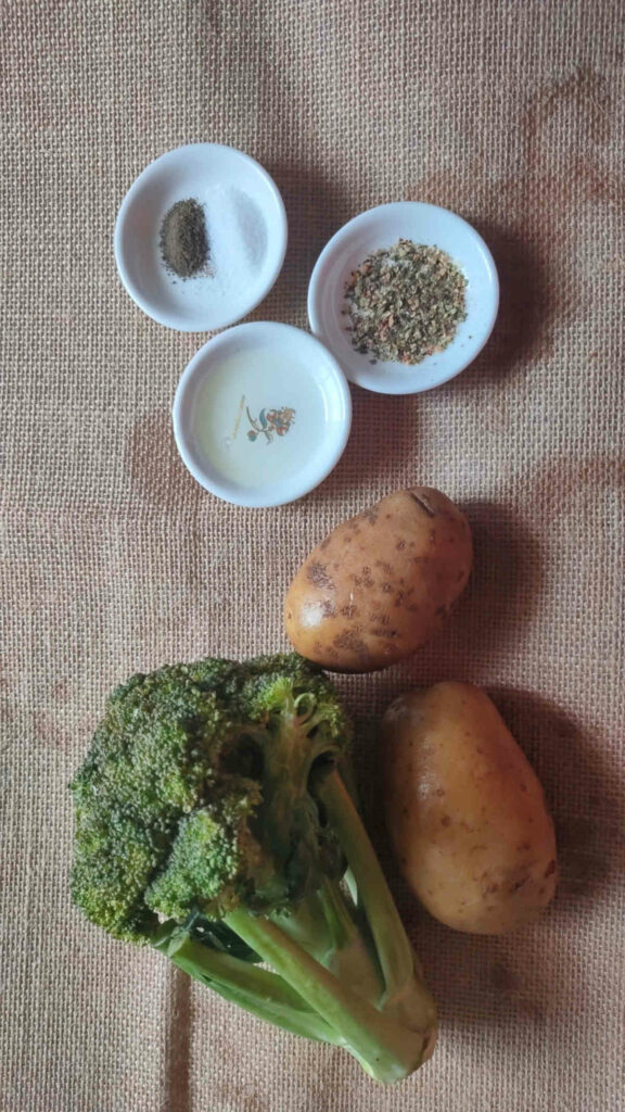 ingredients for air fryer broccoli potatoes