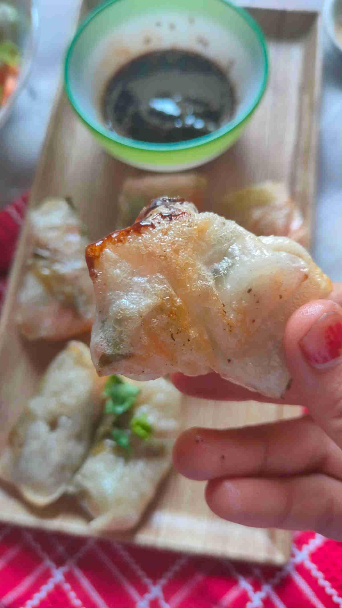 crispy air fryer rice paper dumplings wraps