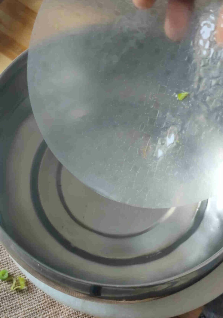 soak rice paper in bowl of water
