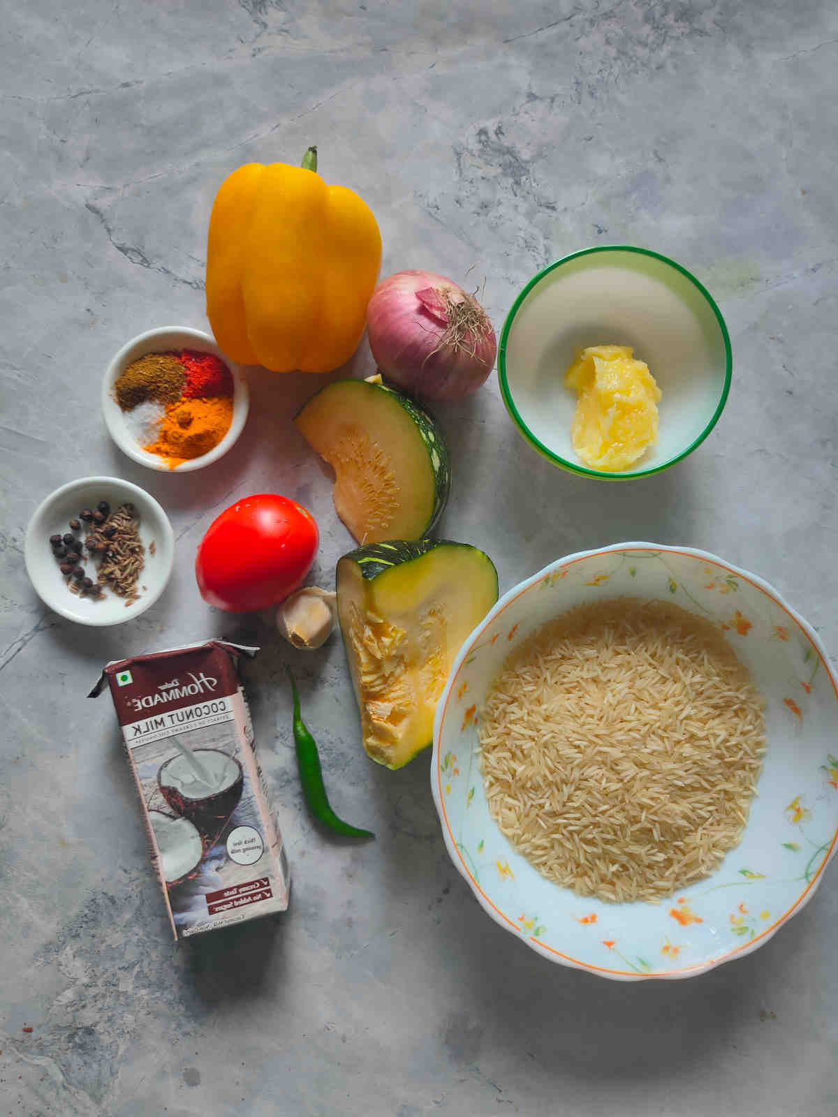 ingredients for pumpkin rice