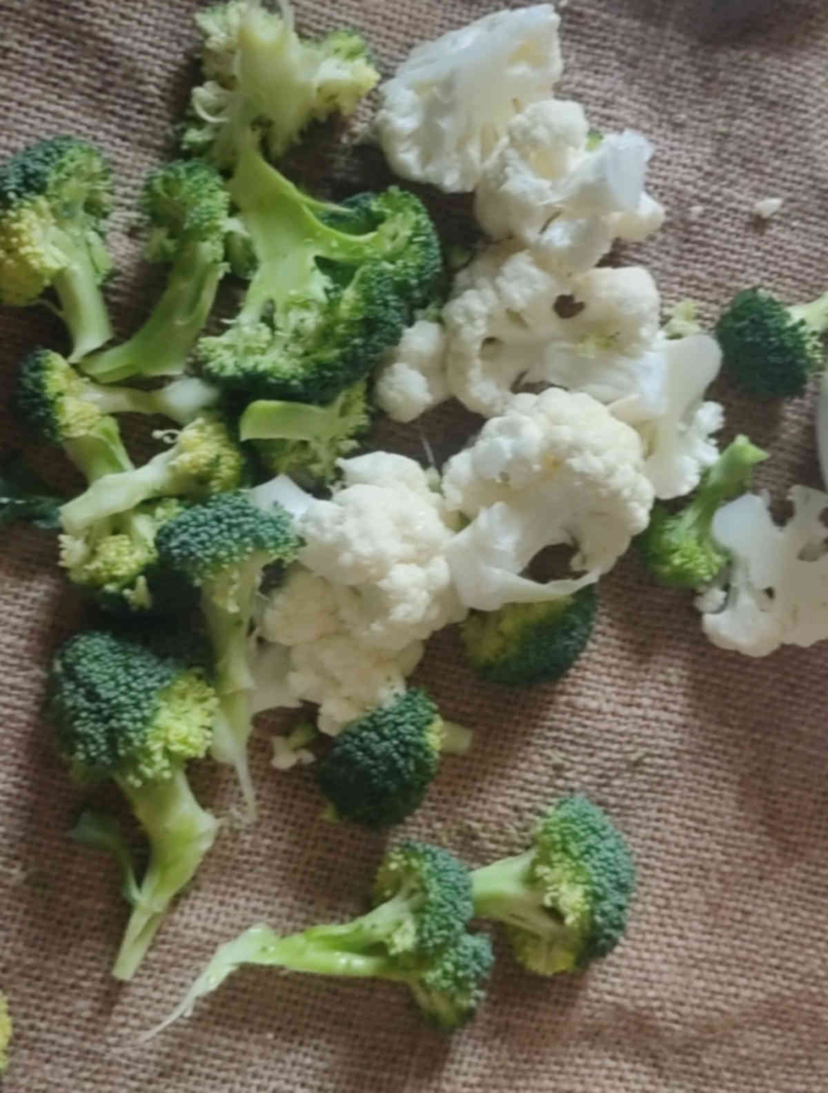 chopped broccoli cauliflower florets
