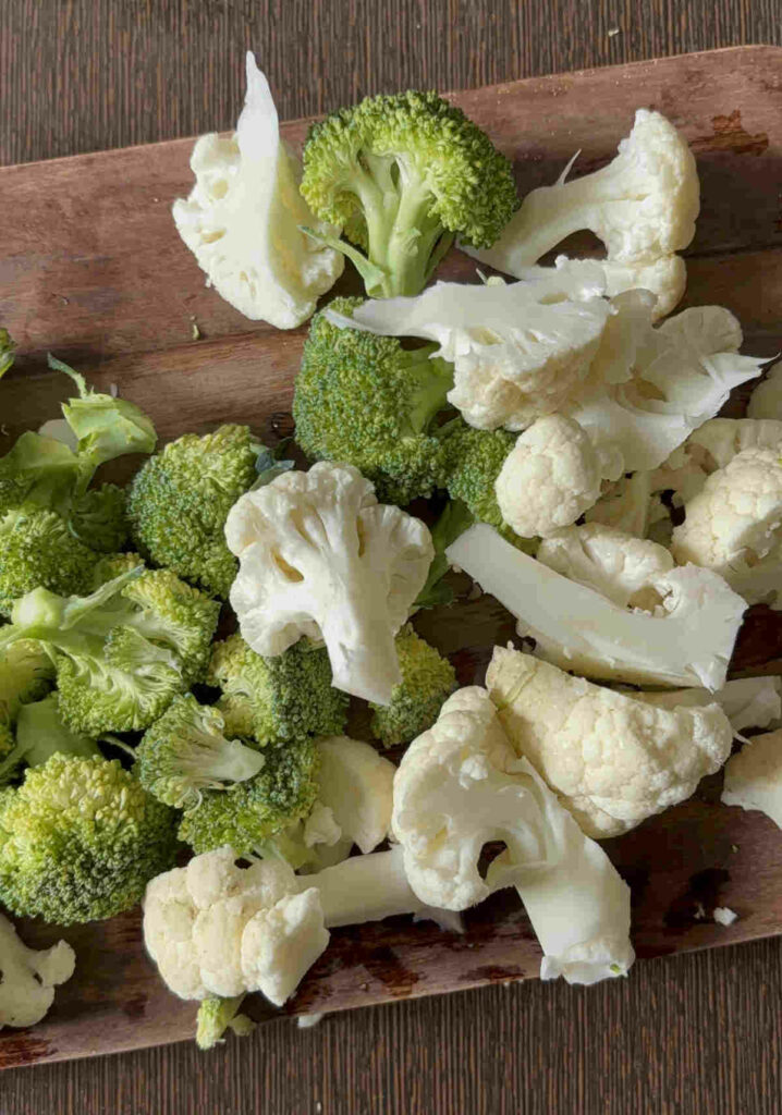 broccoli and cauliflower florets for air frying