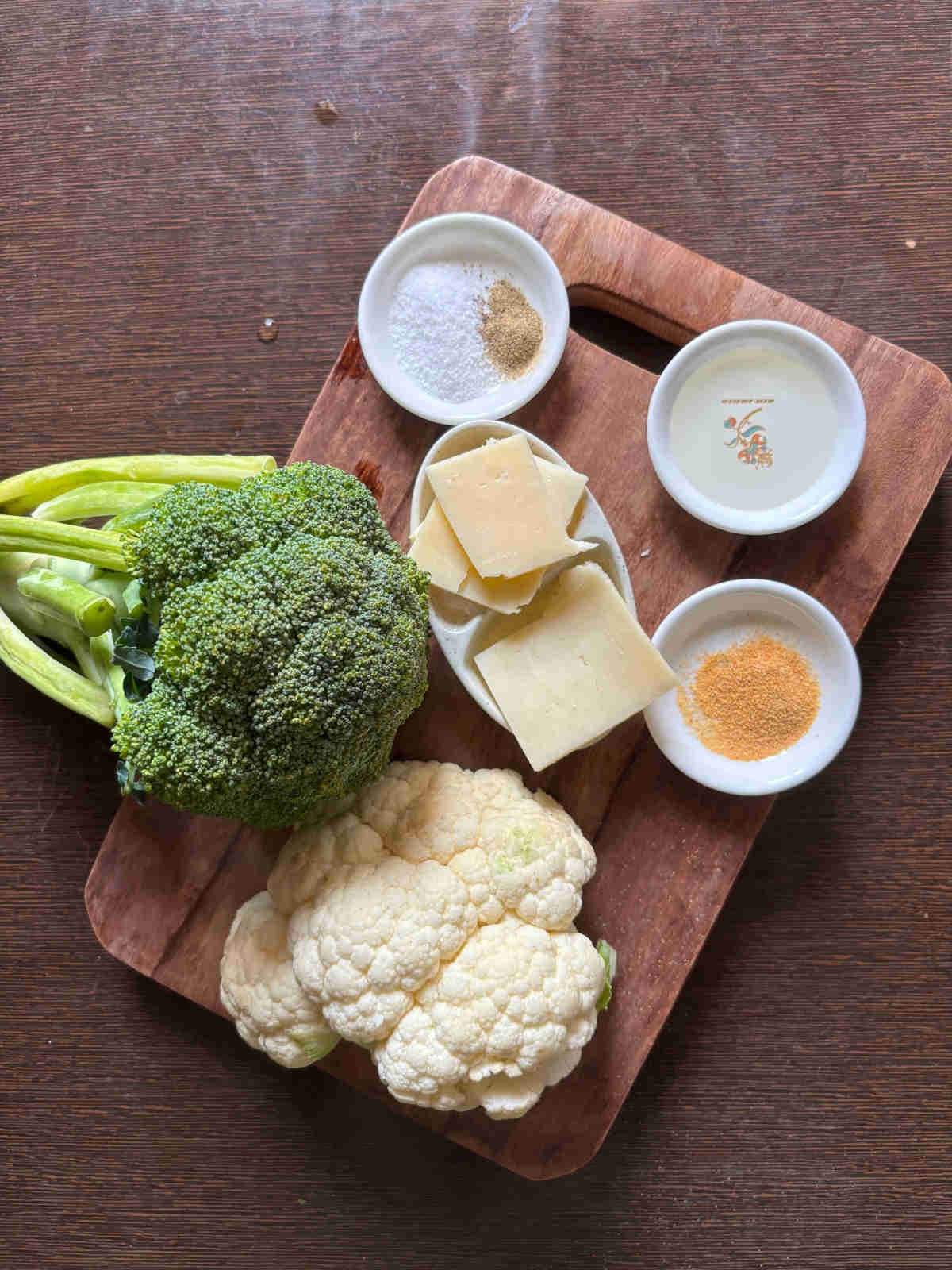 ingredients for air fryer broccoli and cauliflower 