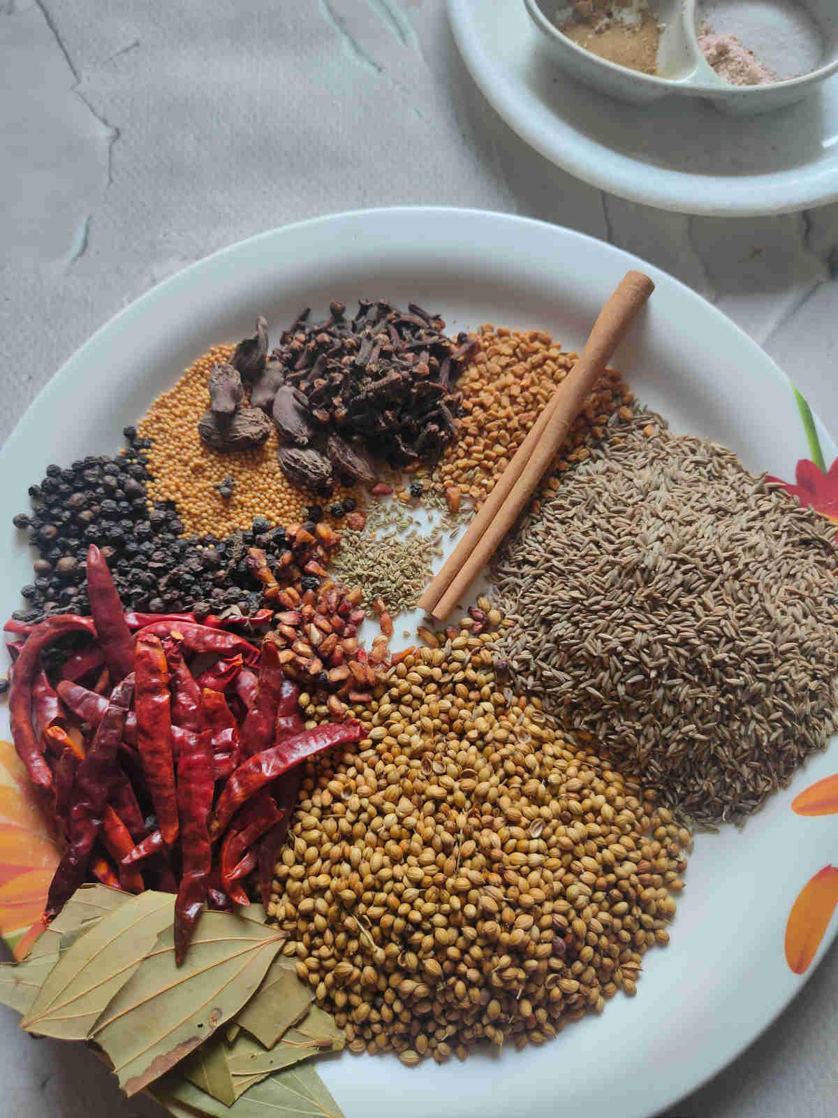 ingredients for the chana masala powder