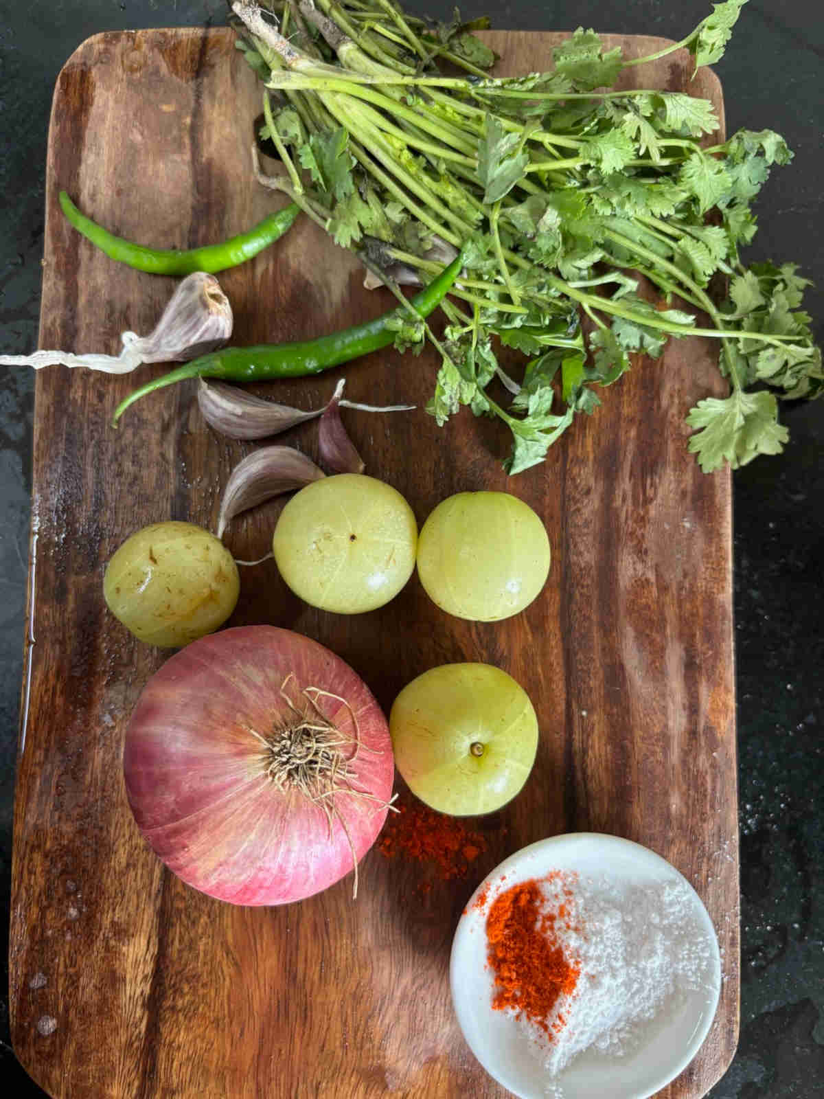 ingredients for amla chutney Indian gooseberry chutney